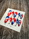 Marble 4th of July Nails